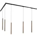 QAZQA Moderne skinnesystem med 5 pendellamper mørk bronze 1-faset - Iconic Frini