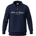 Kappa Robe di Kappatil mænd. 631373W Afslappet poloshirt med navnelogo (L), Casual, Bomuld, Lange ærmer, Blå