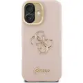 GUESS iPhone 16 Guess Grained 4G Logo Stativkamera Cover - Pink