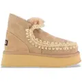 Mou Moutil kvinder. MU.FW681000A Ankelstøvler i læder Mini Eskimo Platform brun (39), Fast, Ingen, Casual