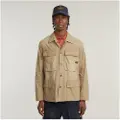G-Star G-Startil mænd. D26429-D387-5750 Taupefarvet overshirt med 4 lommer (XS), Casual, Lange ærmer, Gråt, Økologisk bomuld, Bæredygtig