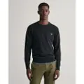 Gant Ganttil mænd. 8030561 Klassisk sort bomuldstrøje med rund hals (XS), Casual