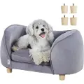 Vevor Kæledyrssofa, Hundeseng til Små Hunde og Katte, Blød Fløjlsagtig Hundesofa, 30 kg Kattesofa, Mørkegrå