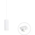QAZQA Design Pendellampe Hvid Inkl. Skinneadapter 3-Faset - 3-Faset Tubo