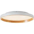 QAZQA Design loftslampe hvid med træ 60 cm inkl. LED 3-trins kontakt - Ingo