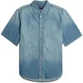 G-Star G-Startil mænd. D26229-D539-G341 Skjorte Regular Denim blå (XS), Casual, Bomuld, Korte ærmer