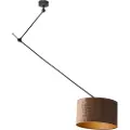 QAZQA Pendellampe Sort med Fløjlsskærm Krokodille Design 35cm - Blitz