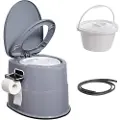 Vevor Bærbart Toilet til Camping, Porta Potty med 1,3 Gallon Aftagelig Indvendig Spand & Aftagelig Papirholder, Toilet med Dobbelt Låg, Rejsetoilet til Voksne Børn Udendørs Camping Bil Lange Biltu