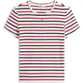 Tommy Hilfiger Tommy Jeanstil kvinder. DW0DW17383 Flerfarvet t-shirt med smal rund hals (XS), Casual, Bomuld, Korte ærmer