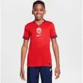 Nike Norway 2025 Stadium Home (kvindehold) Nike Dri-FIT Replica-fodboldspillertrøje til større børn - rød