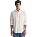 Gant Ganttil mænd. 3000100 Skjorte Regular Fit poplin hvid (L), Casual, Bomuld, Lange ærmer