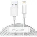 Baseus USB-kabel USB til Lightning PD 1,5m 2-pak - Hvid
