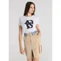 LOIS Jeans Lois Jeanstil kvinder. 411552712 Nederdel med høj talje og beige smocking-linning med indsnit (26), Casual, Polyester
