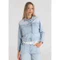 LOIS Jeans Lois Jeanstil kvinder. 470892640 Blå denimjakke med lommer (S), Casual, Bomuld