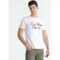 LOIS Jeans Lois Jeanstil mænd. 158003012 Kortærmet T-shirt hvid (3XL), Casual, Bomuld, Korte ærmer