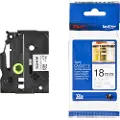Brother Tape 18mm Tze-n241 Sort/hvid Ikke-lamineret