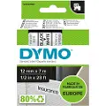 Dymo Tape D1 12mm Sort/hvid