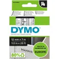 Dymo D1 tape | 12mm x 7m rulle | sort på klar