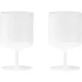 Ferm Living vinglas RIPPLE 270 ml, sæt med 2 stk, hvid, fast LIVING