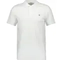 Gant Ganttil mænd. 2220 Polo Slim Fit Shield Pique hvid (S), Casual, Bomuld, Klassisk, Korte ærmer