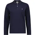 Gant Ganttil mænd. 2230 Shield pique polo shirt navy (S), Casual, Bomuld, Lange ærmer, Blå