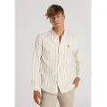 Victorio & Lucchino Victorio & Lucchino, V&Ltil mænd. 640297192 Langærmet skjorte med broderet logo i hvidt, lodret stribet print (XXL), Casual, Bomuld, Lange æ
