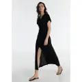 LOIS Jeans Lois Jeanstil kvinder. 448362711 Sort midikjole (L), Casual, Syntetisk, Korte ærmer