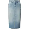 Pepe Jeans Pepe Jeanstil kvinder. PL9011862WB Midi nederdel blå (M), Casual, Bomuld, Denim