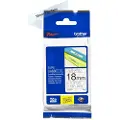 Brother 18 mm tape, sort tekst på transtparent bund, lamineret, 8 m TZE141 Modsvarer: N/A