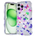 Mtp Products iPhone 15 Pro Wave-Edge Laser Glitter MagSafe Cover - Sommerfugl