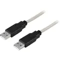 Deltaco Usb 2.0 Type A-a Male-male 1.0m 1m. Usb A Usb A Grå