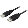 Deltaco Usb Forlængerkabel 1m. Usb A Usb A Sort