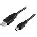 Deltaco USB 2.0 kabel Type A han - Type Mini B han 1m, sort 7340004649847 Modsvarer: N/A