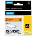 Dymo Rhino industri tape vinyl | sort på orange | 12mm x 5,5m
