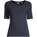 Gant Ganttil kvinder. 4203491 T-shirt med rund halsudskæring navy (M), Casual, Bomuld, Korte ærmer