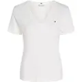 Tommy Hilfiger Tommy Hilfigertil kvinder. WW0WW40584 Slim Cody T-shirt hvid (S), Casual, Bomuld, Korte ærmer