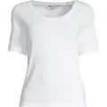 Gant Ganttil kvinder. 4203491 T-shirt med hvid rund halsudskæring (M), Casual, Bomuld, Korte ærmer