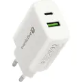 EverActive SC-370Q 25W vægoplader - USB-A, USB-C - Hvid