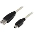 Deltaco Usb-kabel 1m. Usb A Mini-usb B