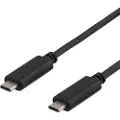 Deltaco USB 3.1 kabel, Gen 1, Typ C - Typ C, 0,5m, 3A, svart 7333048008039 Modsvarer: N/A