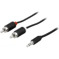 Deltaco Lydledning 3,5 mm ha - 2 x RCA ha 2 m, sort 7340004658245 Modsvarer: N/A