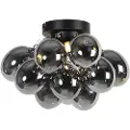 QAZQA Design loftslampe sort med røgglas 3-lys - Uvas