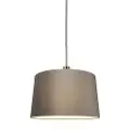 QAZQA Moderne pendellampe stål og sort med skærm 45 cm taupe - Combi