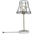 QAZQA Retro bordlampe messing med Granny Frame sort 25 cm - Kaso