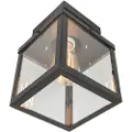 QAZQA Industriel udendørs loftslampe sort 1-lys - Rotterdam