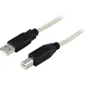 Deltaco Usb-kabel 2m. Usb A Usb B Beige