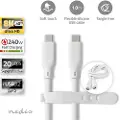 Nedis Silikone Ccgb64810wt10 Usb 3.2 Gen 2-kabel Usb-c M-usb-c M 8k@ 20 Gb/s Nikkelbelagt 1 M 240w 30hz