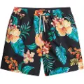 Superdry Superdrytil mænd. M3010242A Flerfarvet badedragt med hawaii-print (L), Sort, Badetøj, Genanvendt polister, Bæredygtig