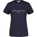 Tommy Hilfiger Tommy Hilfigertil kvinder. WW0WW31999 T-shirt i økologisk bomuld Logo navy (M), Casual, Korte ærmer, Økologisk bomuld, Bæredygtig, Blå