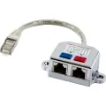 Deltaco Adapter Rj-45 0.15m. Hvid, Metallic, Sort